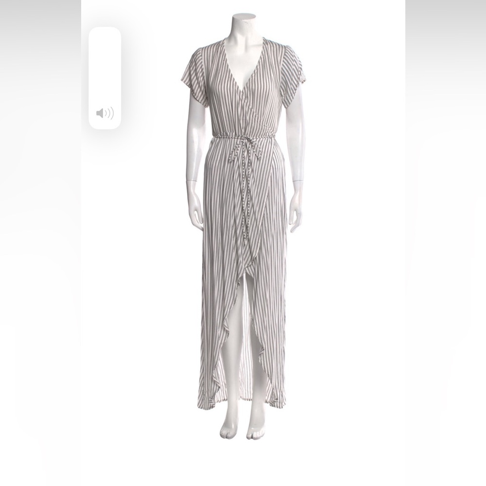 Simple striped wrap dress